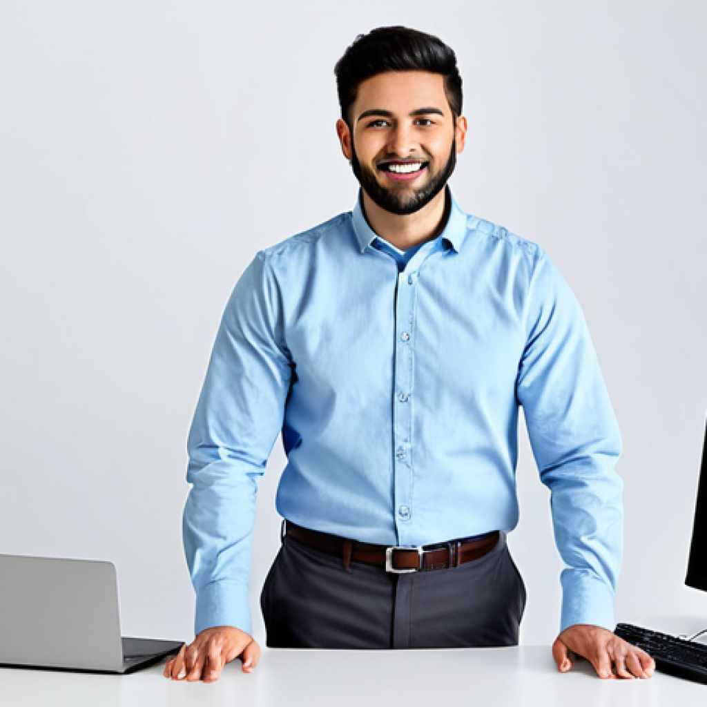 Modern Office Scene**
"A professional software engineer working at a standing desk in a bright, modern office, fully clothed in a modest button-down shirt and slacks, appropriate attire, safe for work, perfect anatomy, correct proportions, natural pose, well-formed hands, proper finger count, natural body proportions, clean background, professional photography, high quality, family-friendly."
**