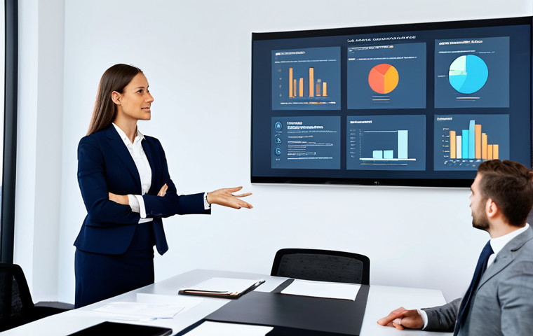 Strategic Thinking**

A professional leadership coach (male or female, fully clothed in business attire, appropriate dress) in a modern office setting, gesturing towards a strategic roadmap displayed on a large screen. The coach is engaging with a client (male or female, fully clothed in business casual, modest clothing) across a table. The scene should convey collaboration and strategic planning. safe for work, appropriate content, perfect anatomy, correct proportions, well-formed hands, natural pose, professional.

**