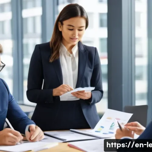 Home 33 리더십 코치의 실제 사례 연구 - A professional coaching session in a modern office setting, featuring a diverse group of mid-level m...
