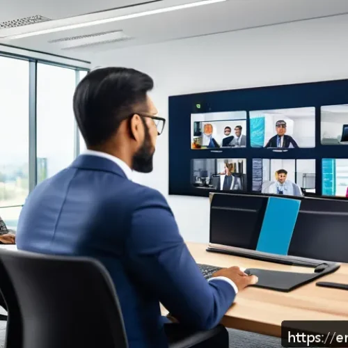 Home 17 리더십 코치 연봉 전망 - A professional leadership coach in a modern corporate office, dressed in smart business attire, enga...